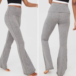 Offline by Aerie The Hugger Foldover Flare Leggings Heather Gray Size Small